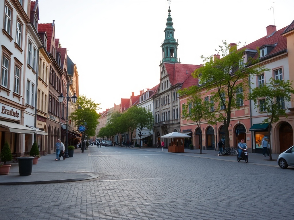 Mapa Sandomierza pokazująca rozmieszczenie kluczowych punktów infrastruktury i usług dla mieszkańców